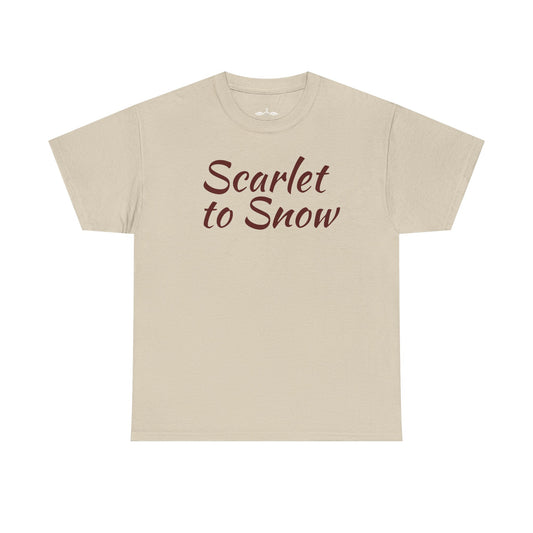 Scarlet to Snow Christian T-Shirt – Isaiah 1:18 Bible Verse Tee – Faith-Based Apparel – Unisex Heavy Cotton Tee