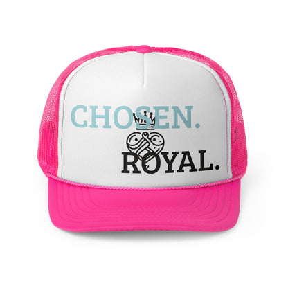 Chosen Royal Trucker Cap - Powder Blue and Charcoal Gray Minimalist Design