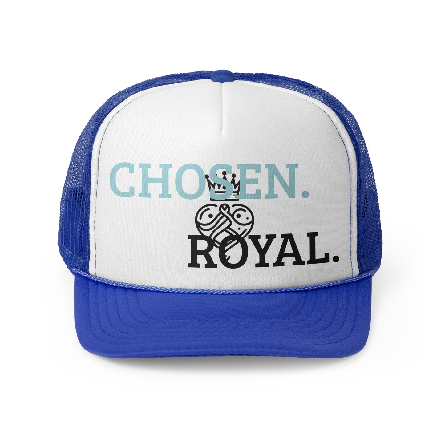 Chosen Royal Trucker Cap - Powder Blue and Charcoal Gray Minimalist Design