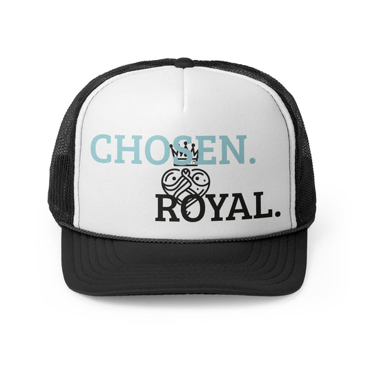 Chosen Royal Trucker Cap - Powder Blue and Charcoal Gray Minimalist Design