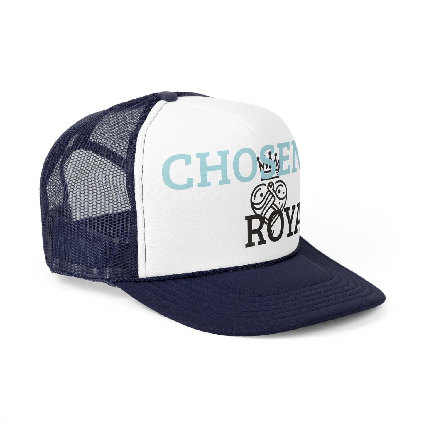 Chosen Royal Trucker Cap - Powder Blue and Charcoal Gray Minimalist Design