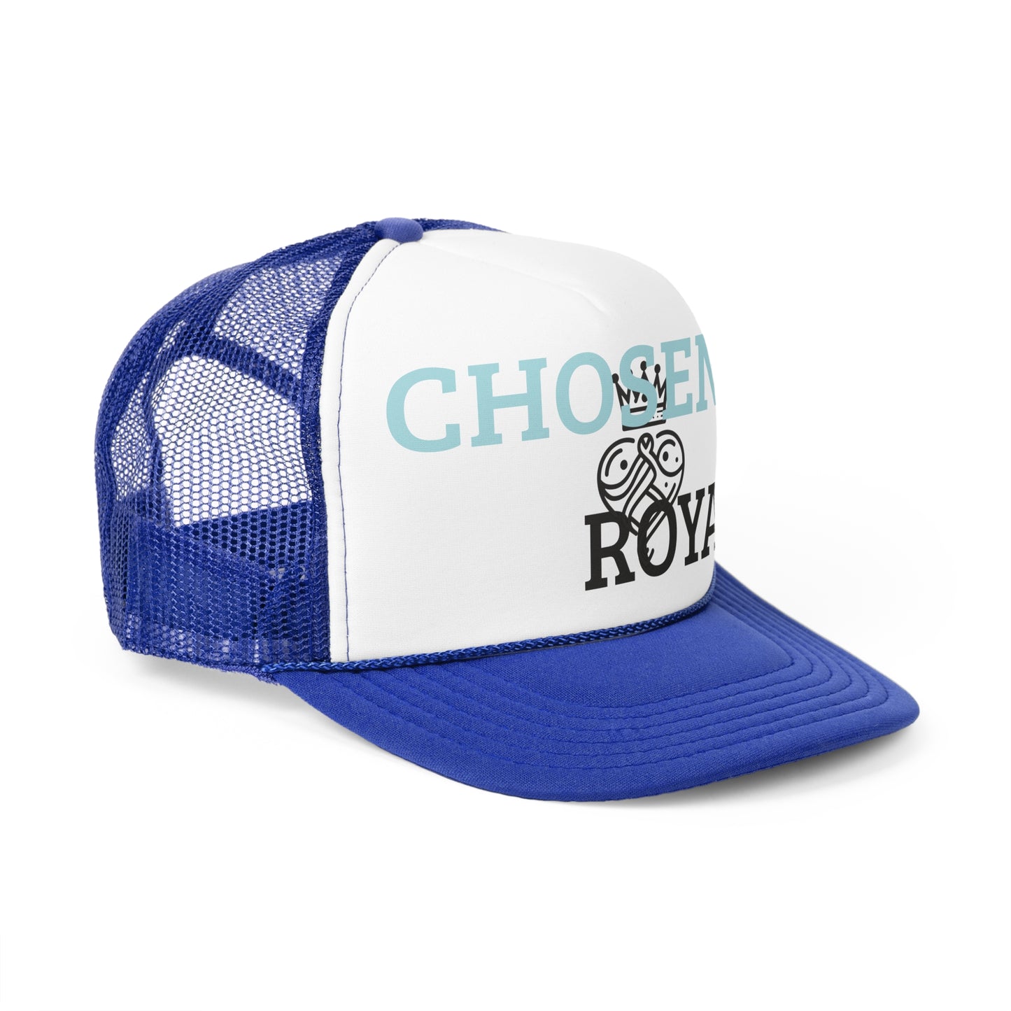 Chosen Royal Trucker Cap - Powder Blue and Charcoal Gray Minimalist Design